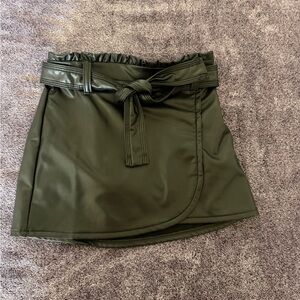 Abercrombie Kids Black Faux Leather Mini Skirt